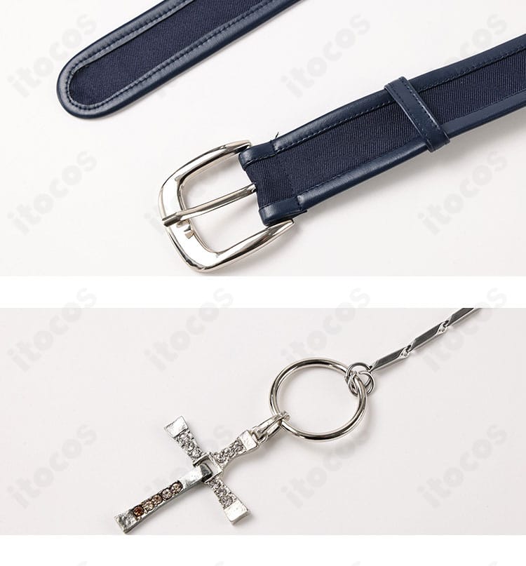 付属アクセサリーのディテール。ネックレスと腰チェーンの質感・留め具を示す画像