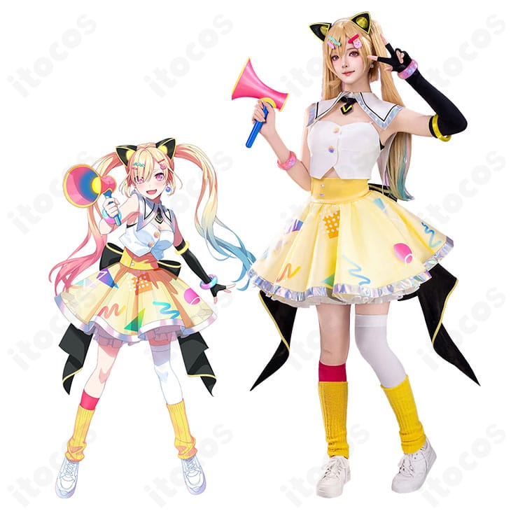 BanG Dream! アイドル風コスプレ衣装一式と着用イメージの全体写真