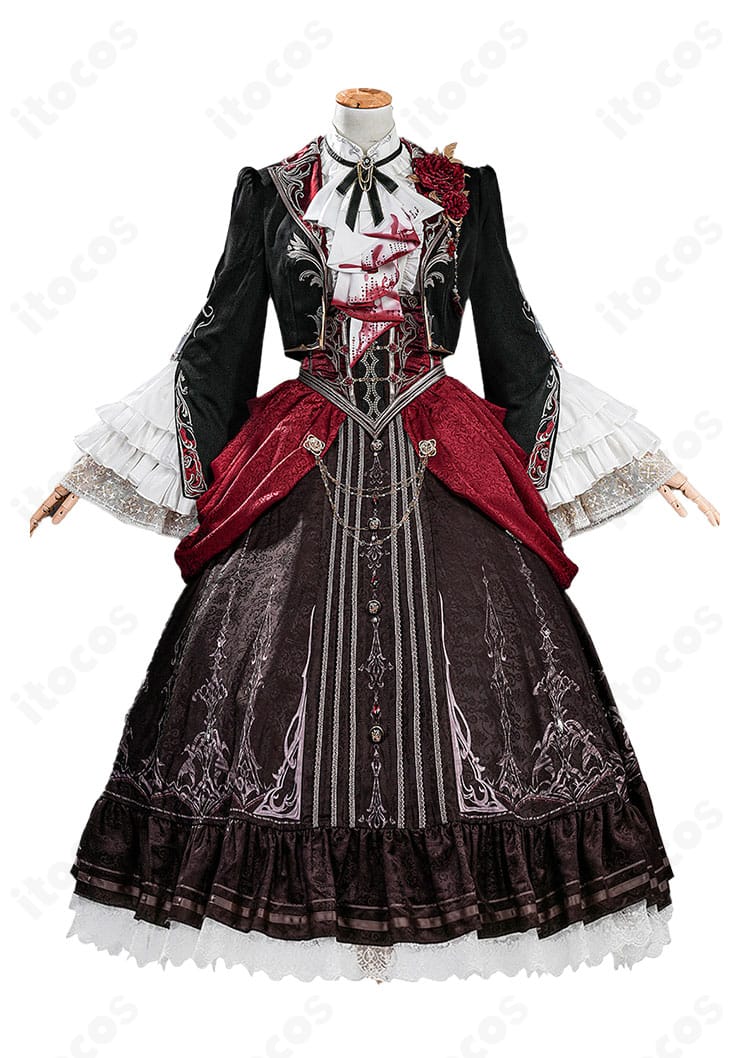 恋と深空 主人公 魂を約す赤月 コートとスカートの正面フルセット全景