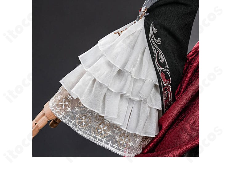 恋と深空 主人公 魂を約す赤月 袖口デザインと飾りのディテール