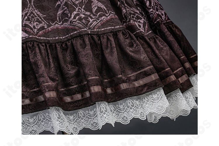 恋と深空 主人公 魂を約す赤月 スカートレースとフリルの質感ディテール