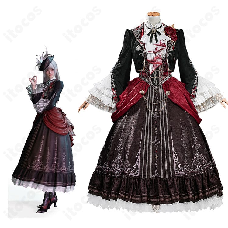 恋と深空 主人公「魂を約す赤月」着用イメージと衣装全体の雰囲気がわかる人物カット