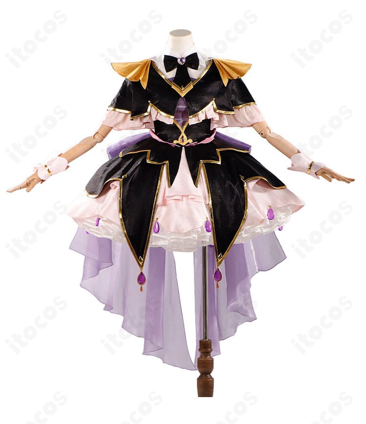 キュアアルカナ・シャドウ衣装の正面フルボディ写真（ワンピース＋ケープ）