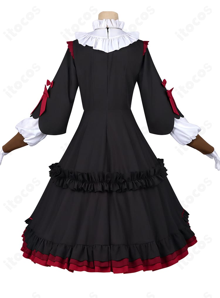 獄薔薇美血華コスプレ衣装の背面全体とリボン配置