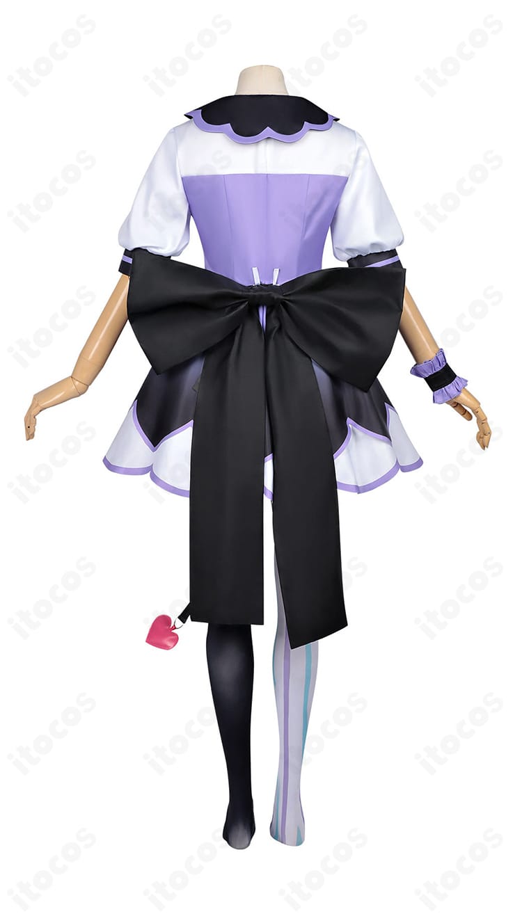 NEEDY GIRL OVERDOSE パープル・ロリポップ コスプレ衣装の背面全体と大型リボン