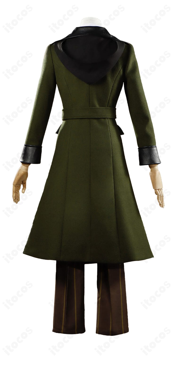 ベール付き帽子とコートの後ろ姿がわかる背面ディテール画像