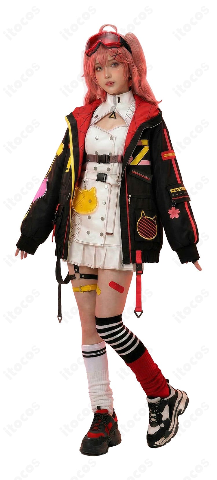 さくらみこ 生誕祭2026 新衣装コスプレの正面全体画像（コート＋ワンピース）