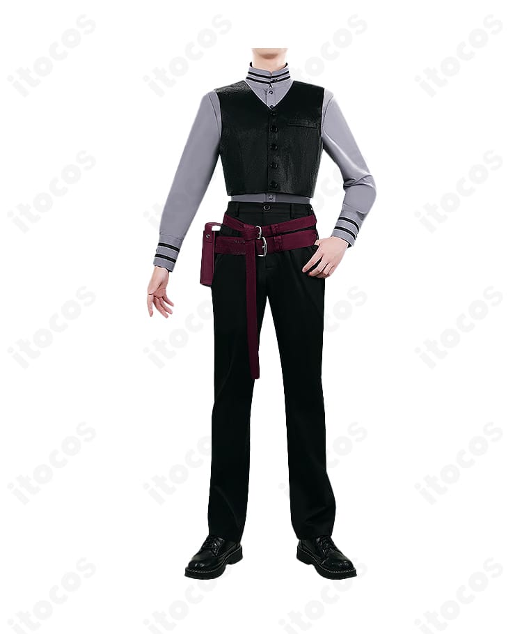 インナー構成の全体ディテール(ベスト・シャツ・パンツ)の近接写真