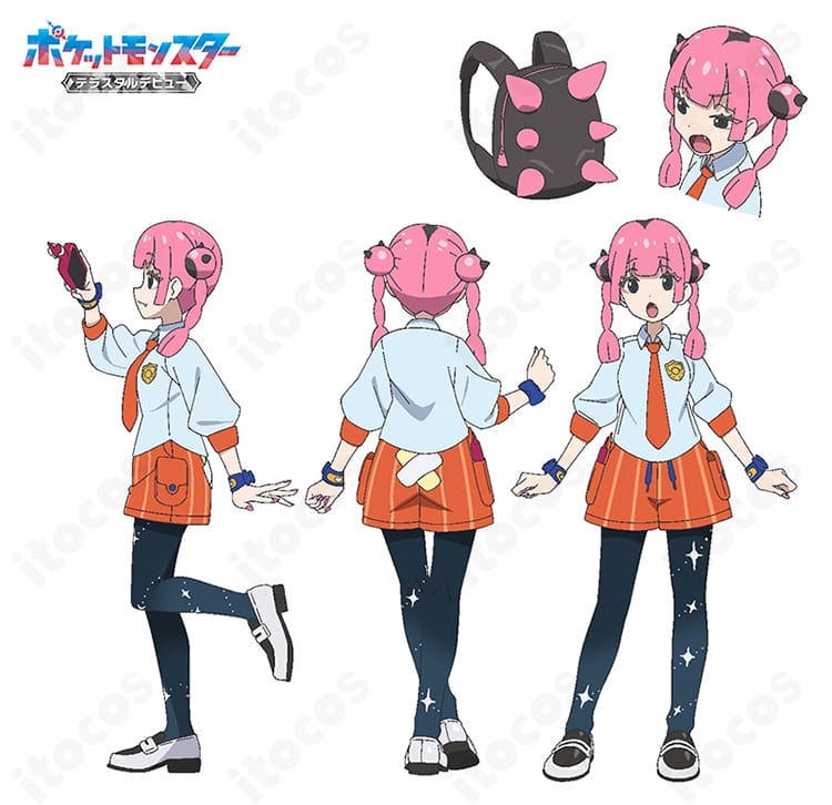 ポケットモンスター テラスタルデビュー夏制服の全身と細部が分かる商品ディテール画像｜学園コスプレ衣装 ITOCOS