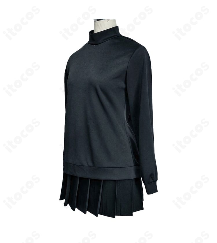 長袖とスカートの側面ディテール(フレア角度とハリ感)