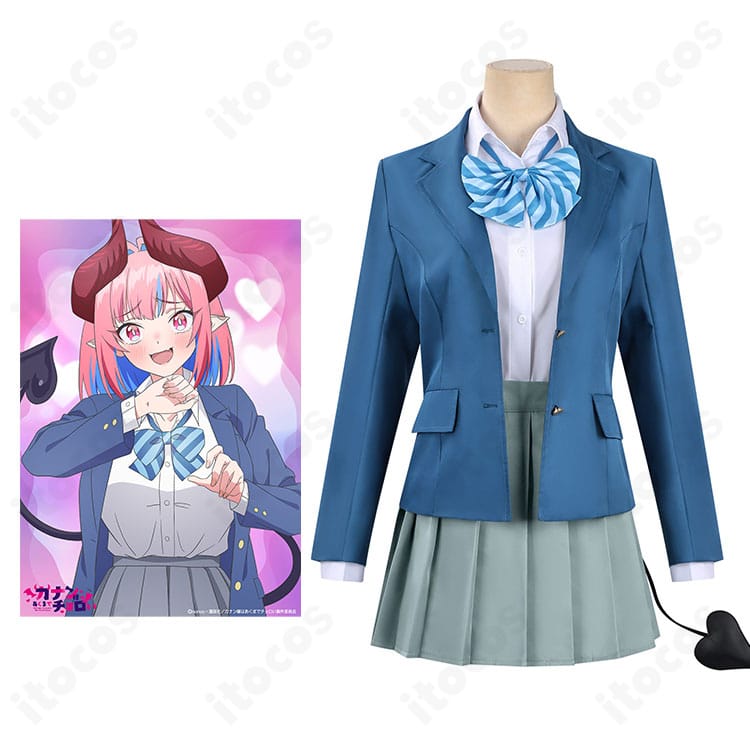 高潔カナンのキャラクターイメージと制服フルセットの構成がわかる商品イメージ