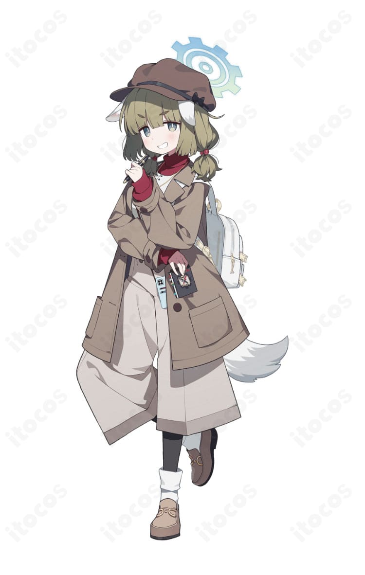 ブルーアーカイブ ヤクモのコートスタイル衣装を着用した全身イメージ