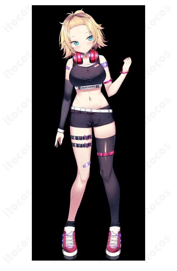 赤井はあと衣装のインナー構成とビスチェの縫製・留め具ディテールを寄りで撮影した画像。通気性のある薄手生地と裏処理が確認できる。