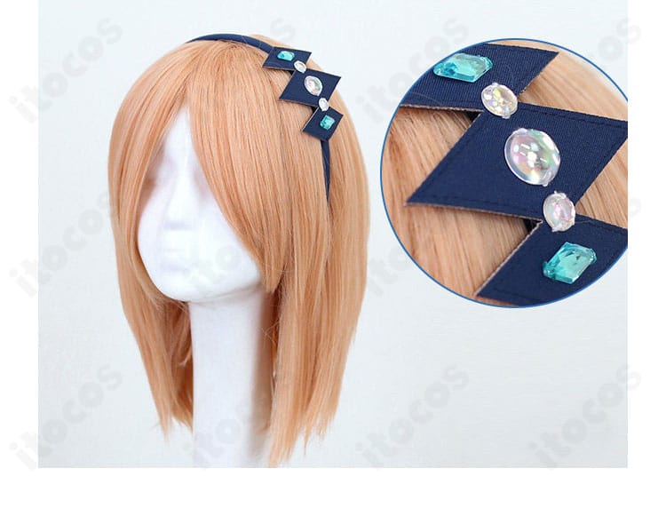 ヘアアクセサリーの装飾パーツと取り付け部分のアップ