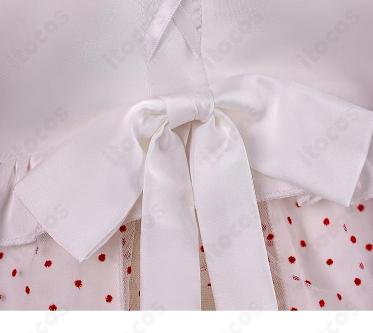 スカートリボンの結び目とテールの質感ディテール