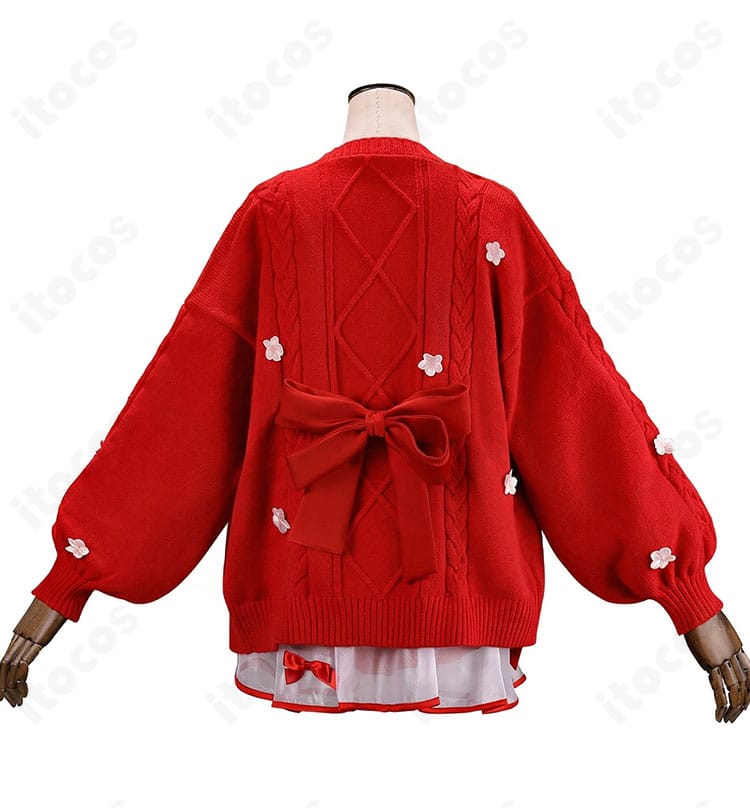 さくらみこ クリスマス ルームウェアの背面シルエットとリボン配置