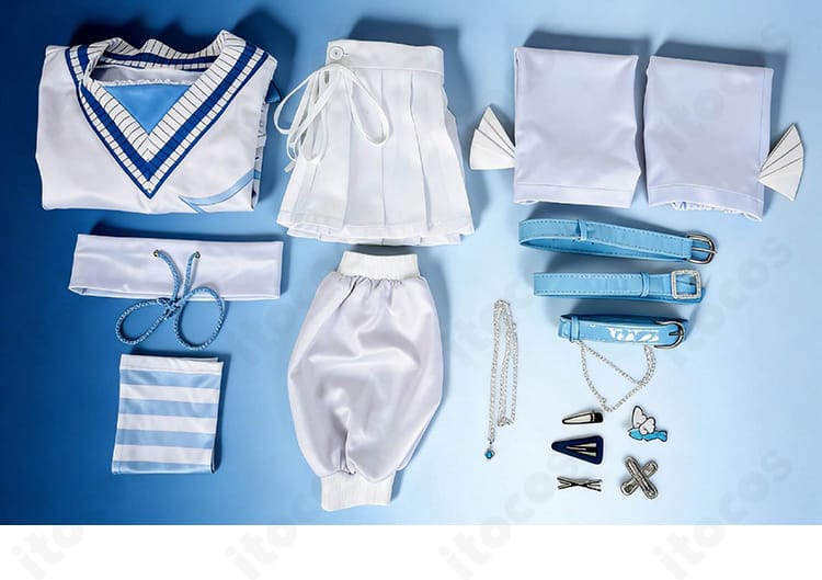 涼上エリス 初期衣装 9点セット内容のレイアウト全景