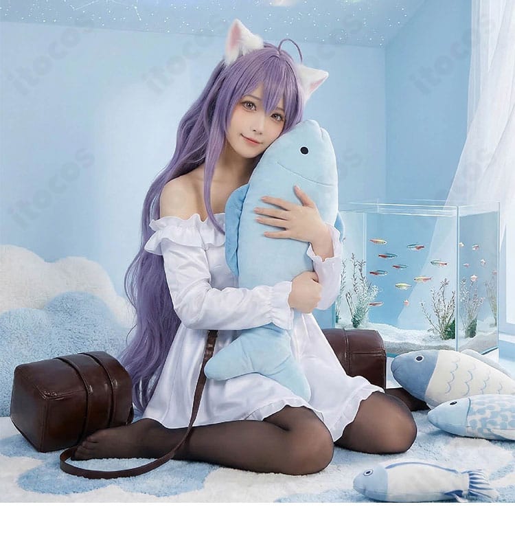 ルー『白い猫』コスプレ衣装 着用イメージ｜カチューシャと手袋を合わせた全身コーデ