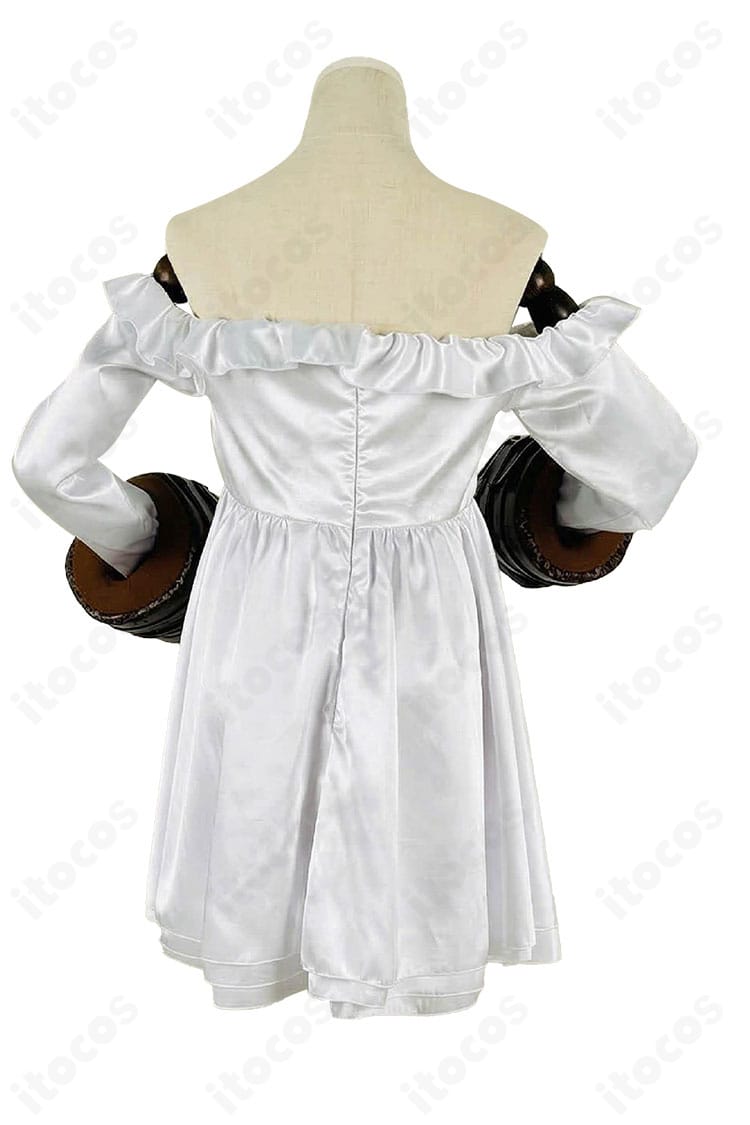 ルー『白い猫』コスプレ衣装 ワンピース背面｜着脱しやすい背面ファスナー仕様