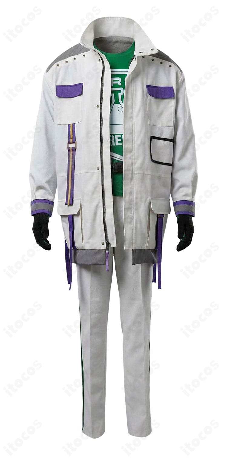 クラブ・ウェア衣装の装飾を含む正面ディテール（ベルトやショルダーストラップの配置）