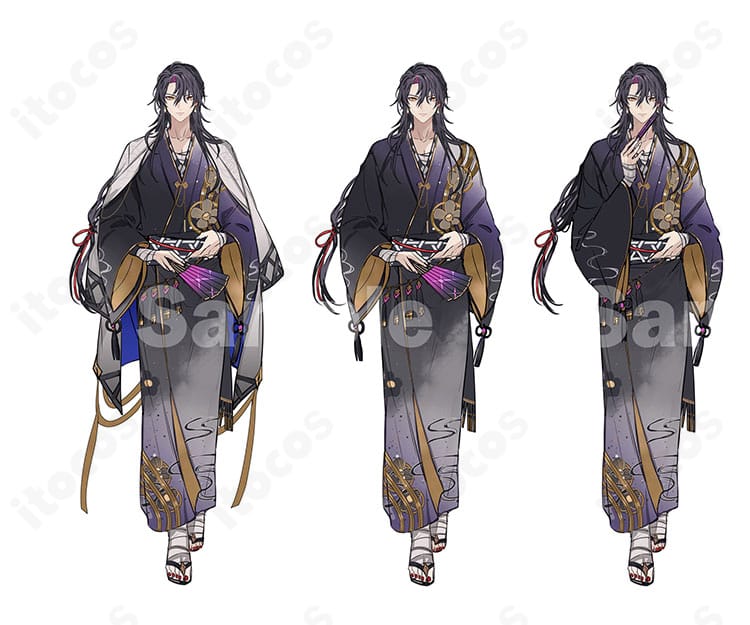 ヴェザリウス・バンデージ 和装アレンジ衣装の正面全体。クールなIラインと前合わせが崩れにくい設計を示す商品画像