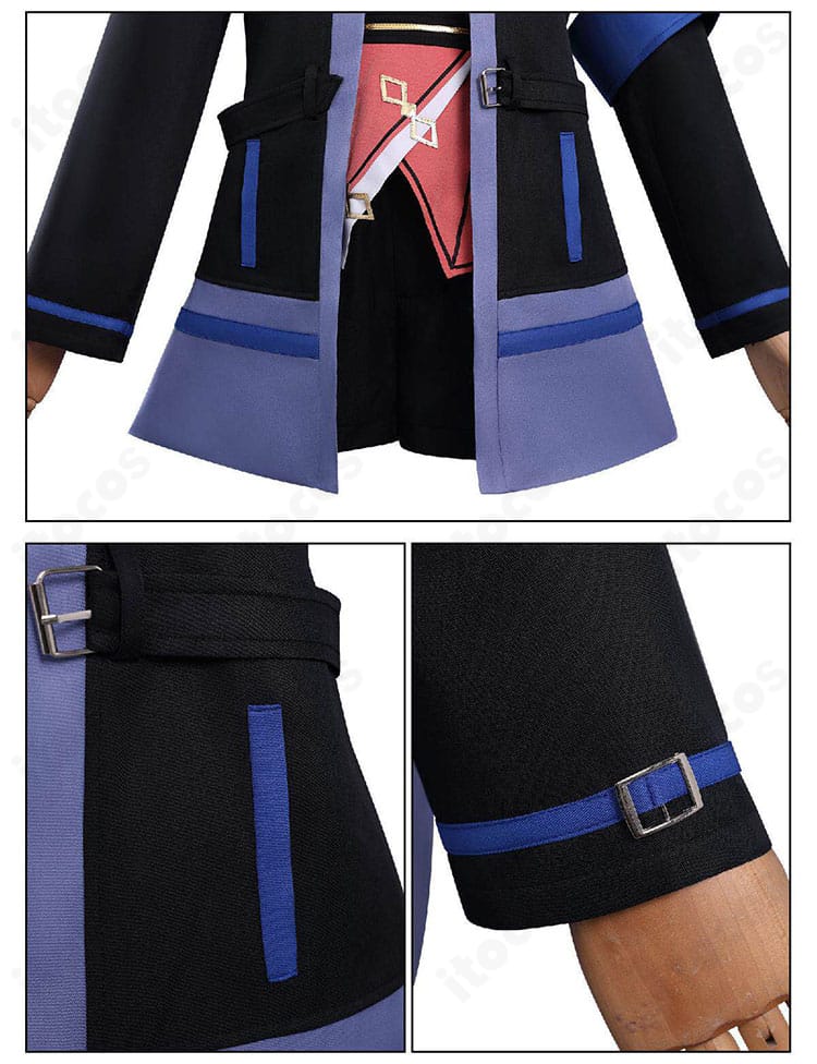 袖口の意匠とカフス装飾のクローズアップ