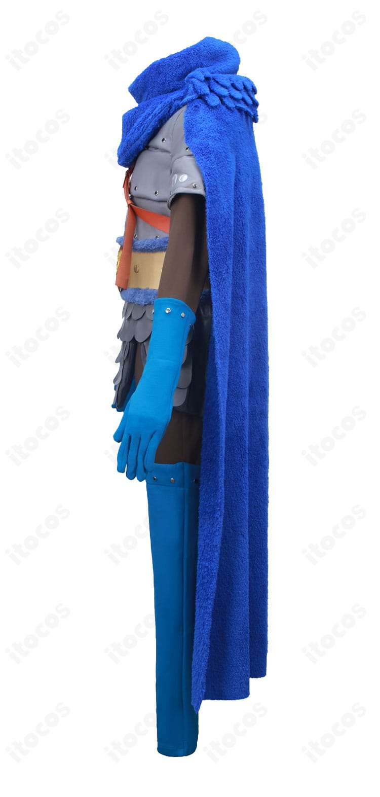 左袖のカフスと縫製ディテールのアップ