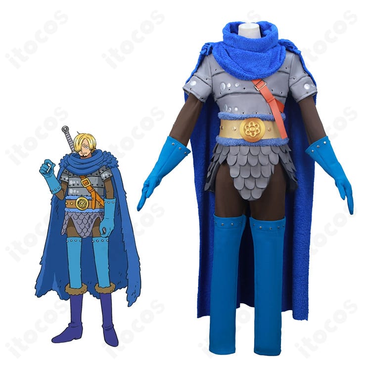 ONE PIECE ヴィンスモーク・サンジ エルバフ編バイキング風コスプレ一式の着用イメージ