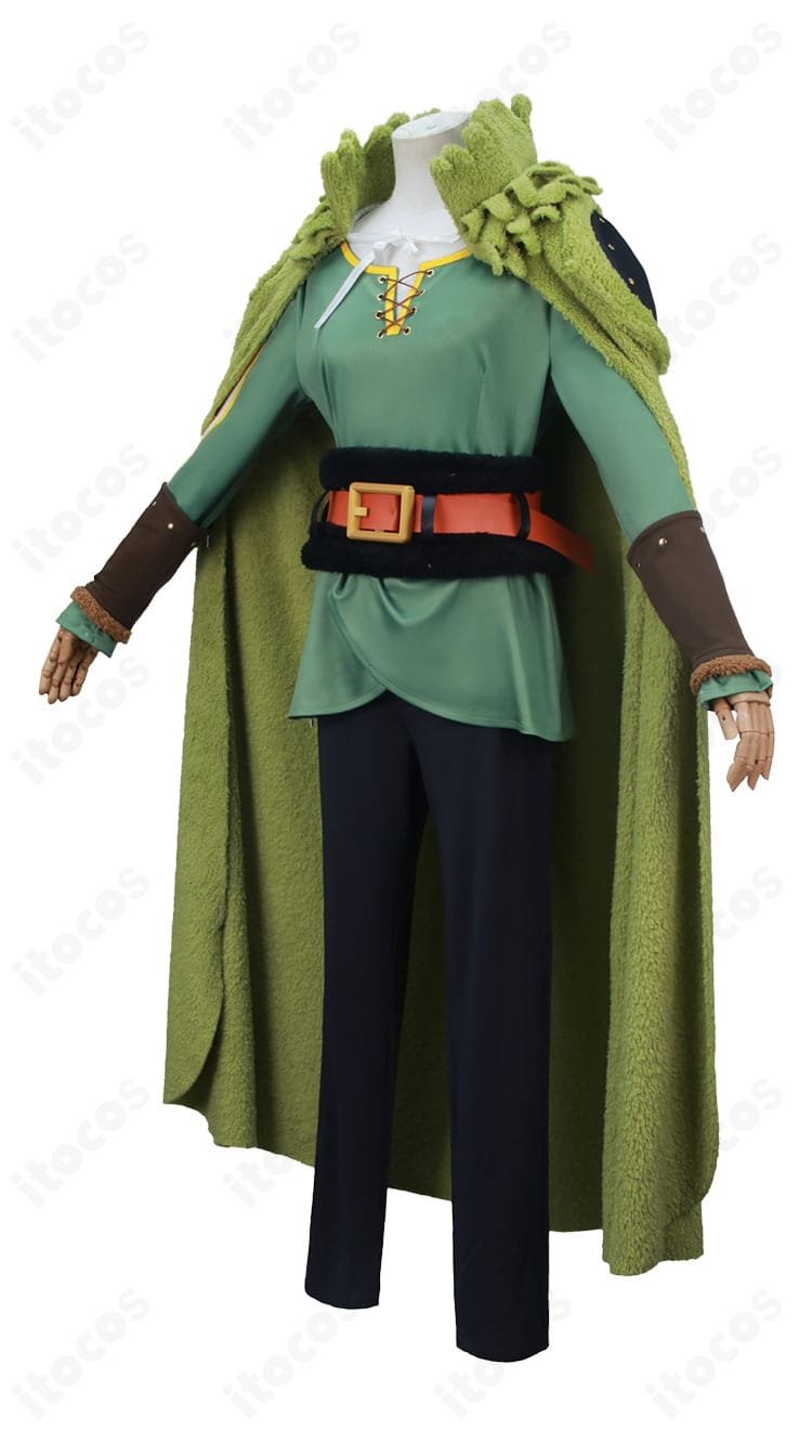 ONE PIECE ゾロ エルバフ編コスプレ衣装の側面シルエット（マントの落ち感と腰回りの装飾）