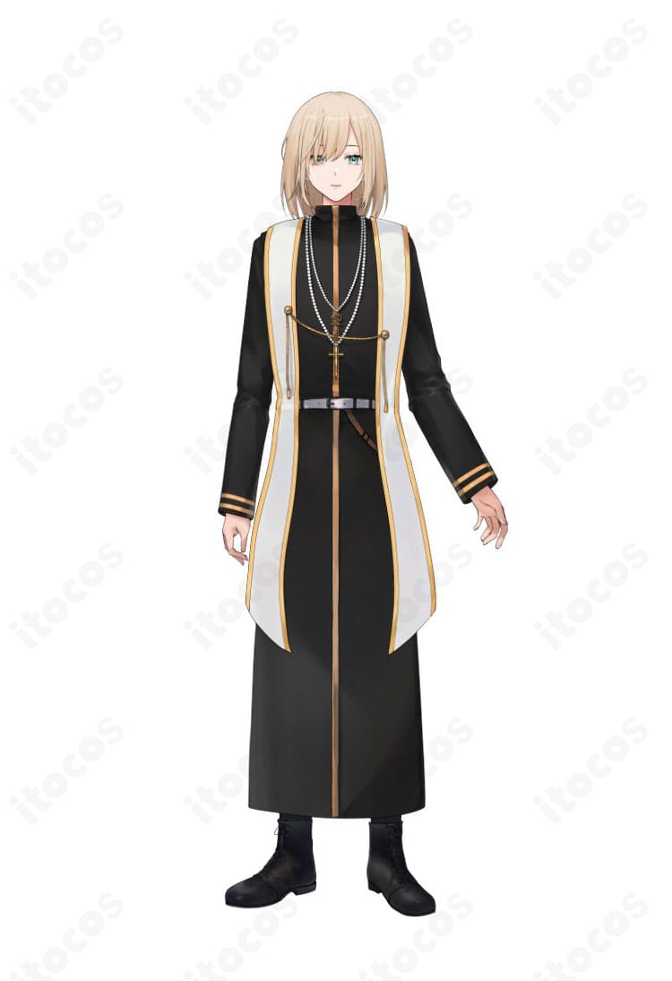 キルシュトルテのアイドル衣装を着用した全身イメージ。クールでゴージャスな中世風テイストが映えるスタイル。
