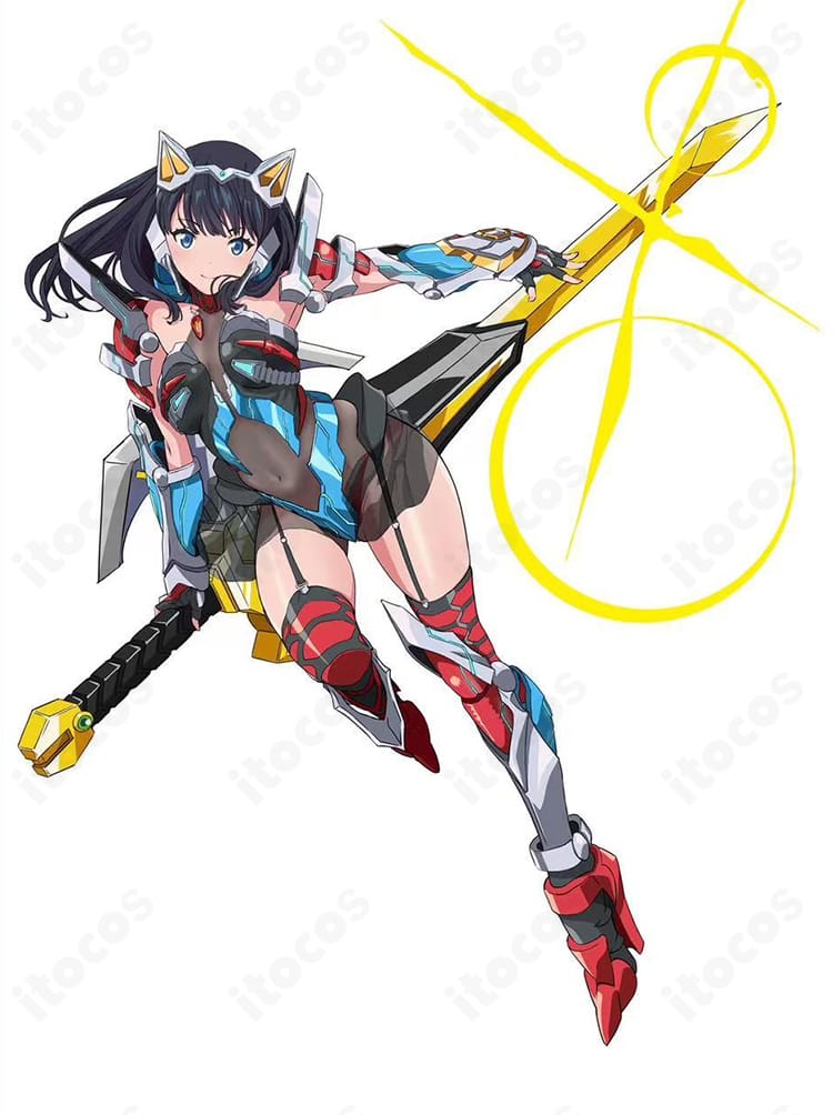 SSSS.GRIDMAN 宝多六花 ドン・キホーテコラボ衣装の全身イメージ。高コントラスト配色とシャープなシルエットが映える商品画像。
