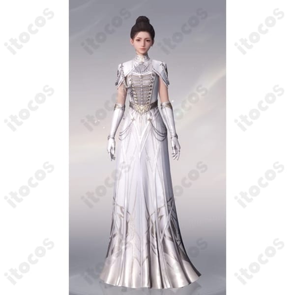 恋と深空 主人公「銀河の讃歌」コスプレ白ドレス 高再現で撮影映え、長時間も快適な薄手仕様