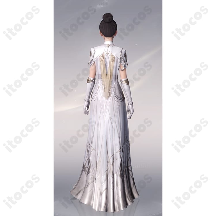 恋と深空 主人公「銀河の讃歌」コスプレ白ドレス 高再現で撮影映え、長時間も快適な薄手仕様 - 2枚目の画像