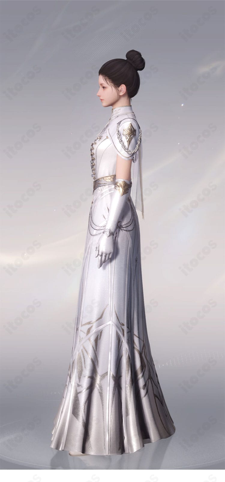 恋と深空 主人公（プレイヤー） 銀河の讃歌 コスプレ衣装 ホワイトドレス｜上品で爽やかな高再現モデル（ITOCOS）
