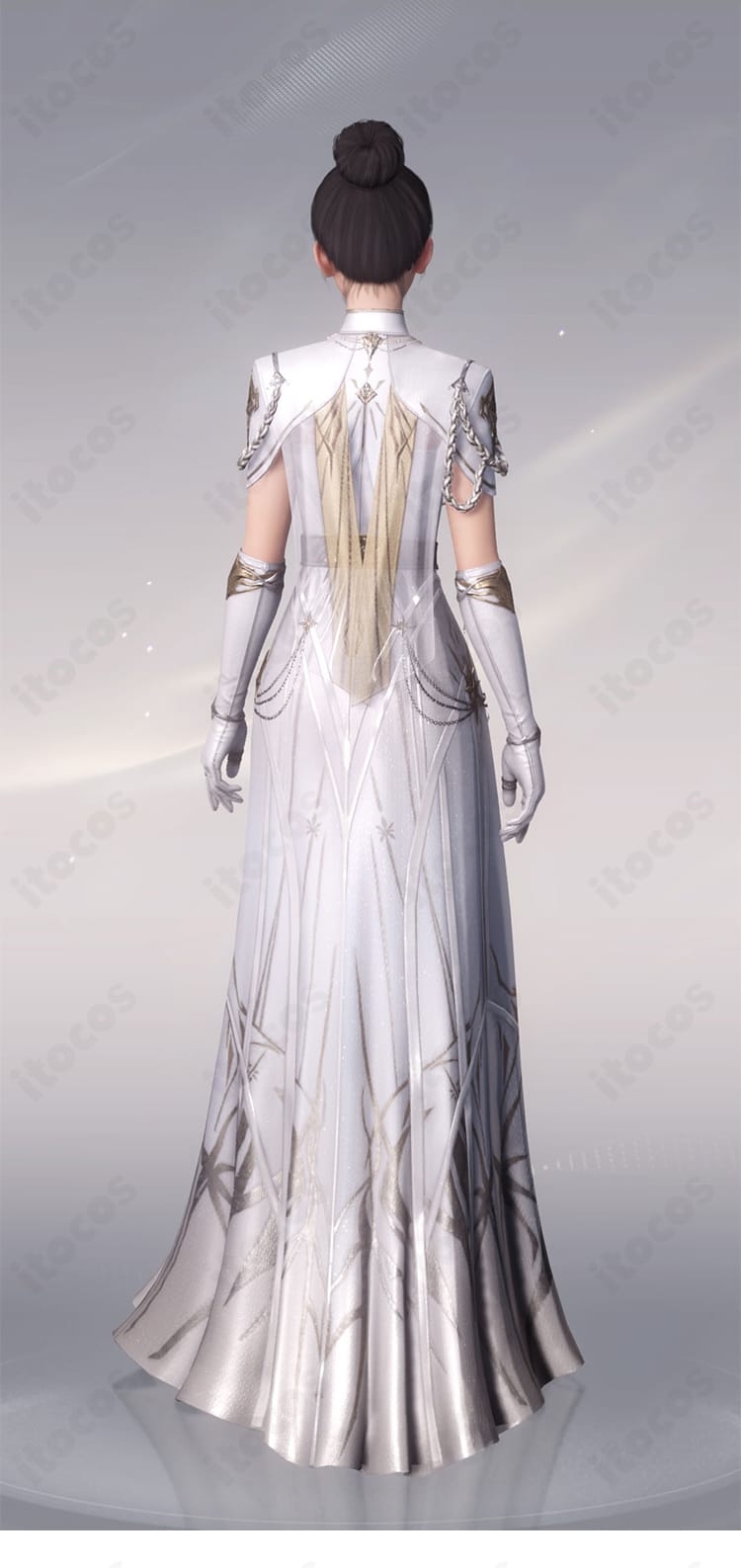 恋と深空 主人公（プレイヤー） 銀河の讃歌 コスプレ衣装 ホワイトドレス｜美しいシルエットとアクセサリー一式