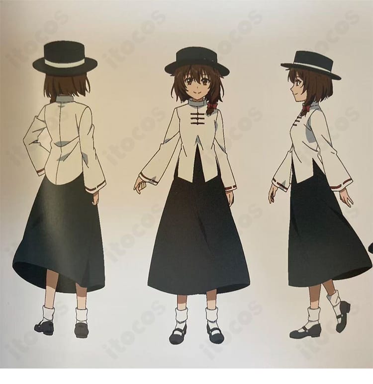 東方Project 宇佐見蓮子 コスプレ衣装フルセット（帽子・トップス・スカート・髪飾り）を着用した全身イメージカット