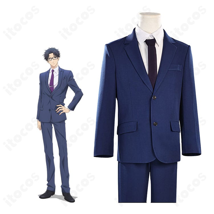 二藤宏嵩のスーツコスプレ一式を着用した全身イメージ