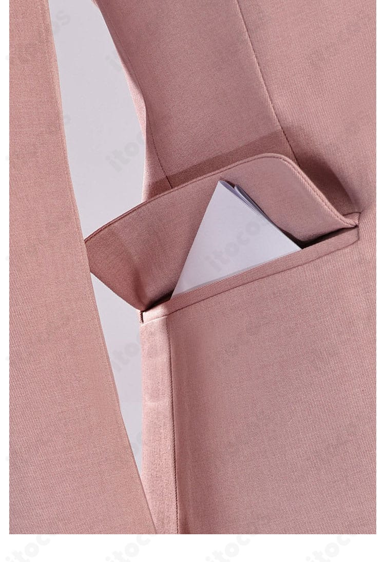 桃瀬成海 ピンクジャケット ポケットフラップのデザインディテール画像