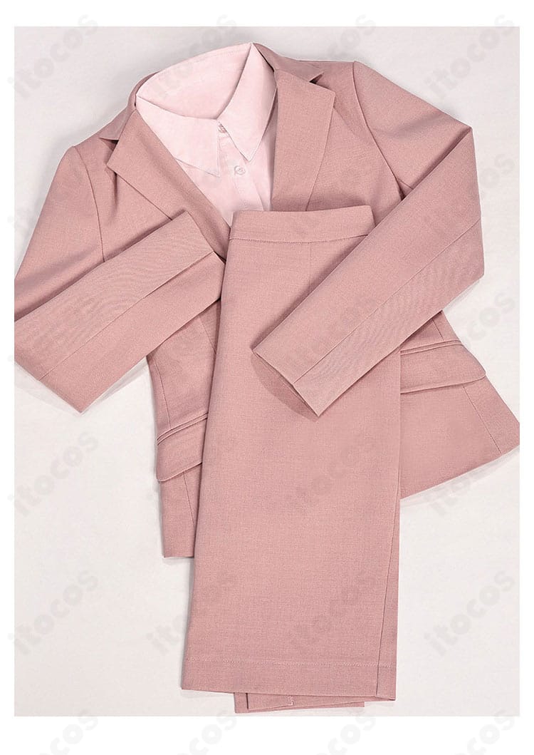 桃瀬成海 ピンクスーツ 4点セット(コート・スカート・シャツ・タイツ)内容一式画像