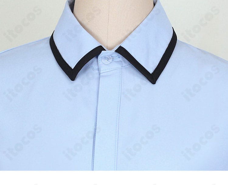 シャツの襟先・台襟の形状ディテール