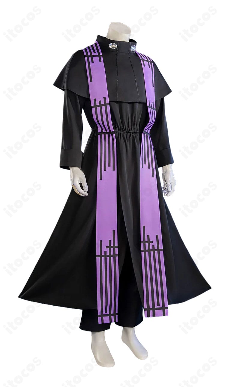 ベルゼブブ コスプレ衣装の側面シルエット（肩掛けの落ち感）