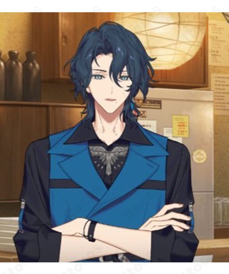 棗夜鷹 私服コスプレ衣装の上半身着用イメージ。ハリ感生地と端正な襟周りのディテール