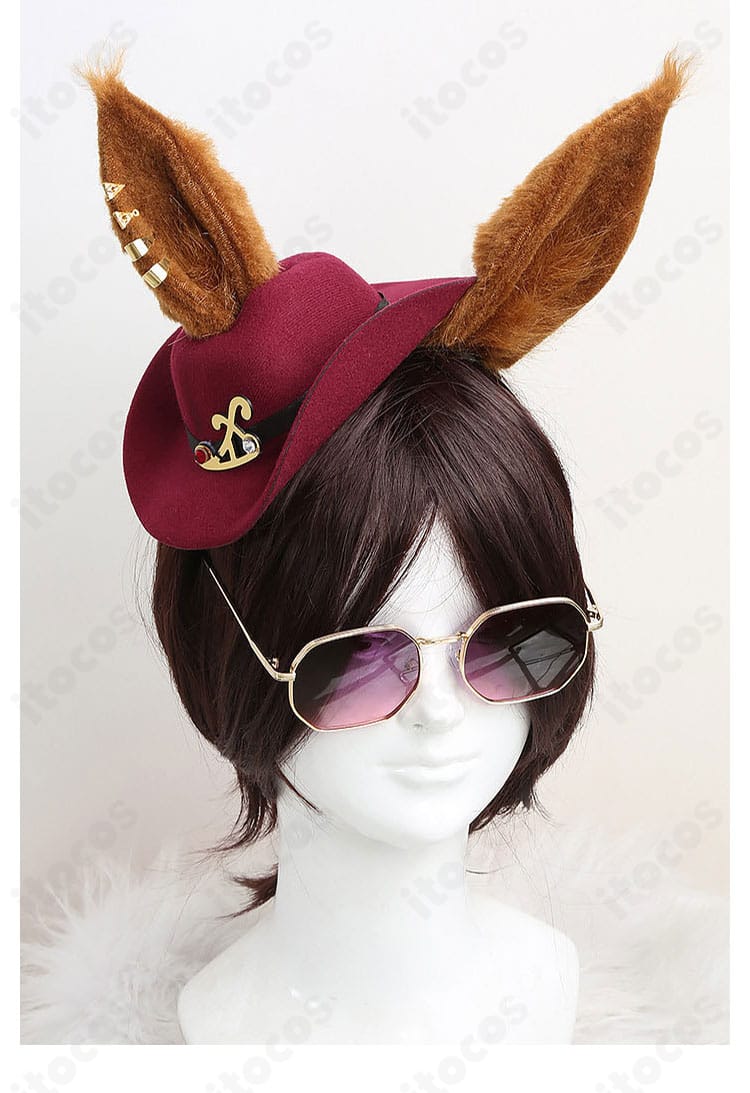 帽子の装飾パーツと縁取りのアップ