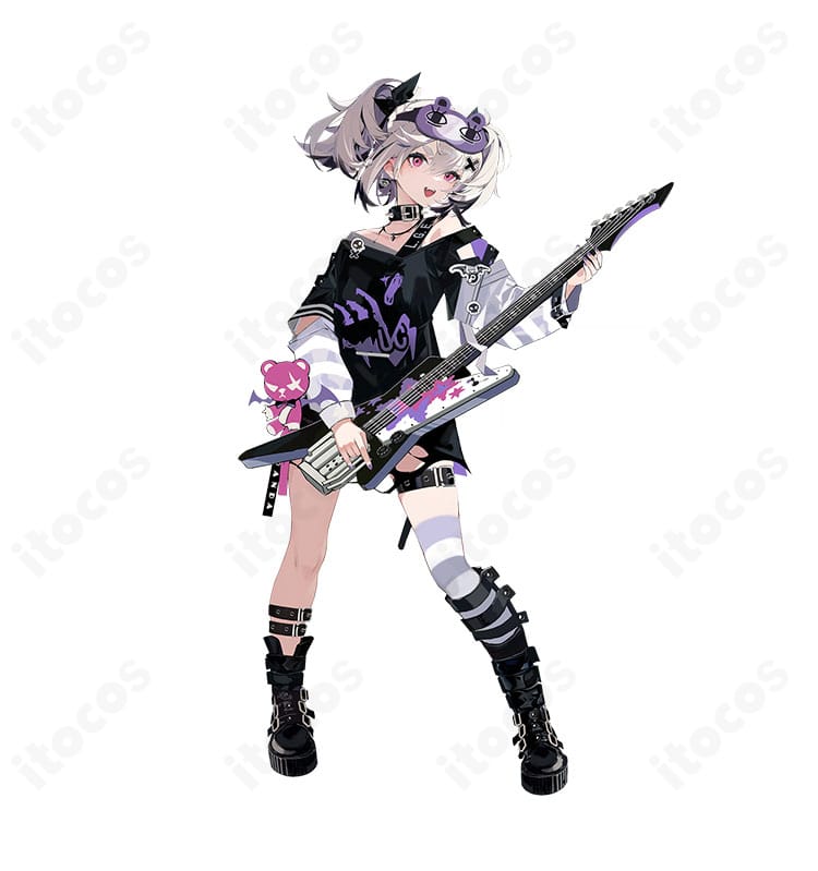 チェイシング・カレイドライダー ユウキのコスプレ衣装を着用したキャラクター全身イメージ。高コントラスト配色とサイバーストリートの雰囲気が伝わる正面カット