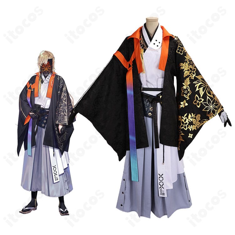 にじさんじ 風楽奏斗 和服新衣装の着用イメージ。コートと袴、腰飾りまで再現したフルコーディネート