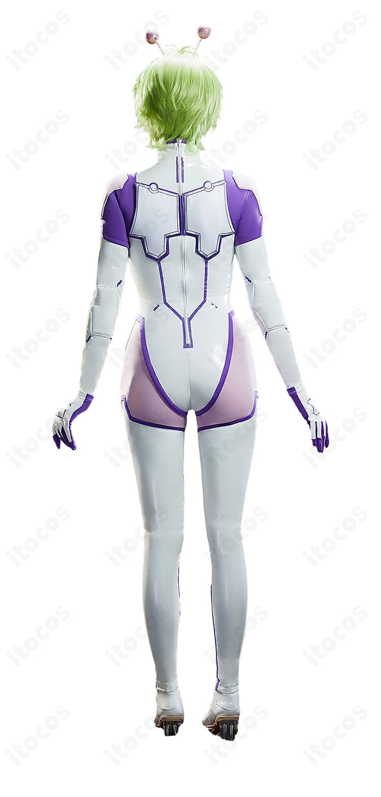 バモラ 戦闘服コスプレの背面全身カット（シルエットとラインを確認）