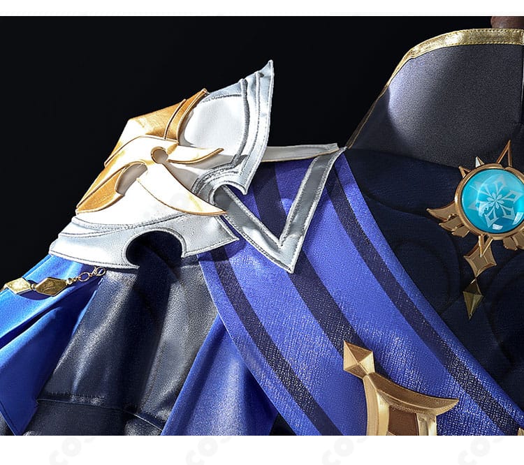 原神コスプレ衣装の肩部ディテール。肩鎧と肩チェーンの固定方法と質感アップの造形