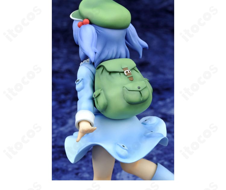 東方Project 河城にとり 通常衣装の背面全体。軽量素材と着脱しやすい背面開閉構造が分かるカット。