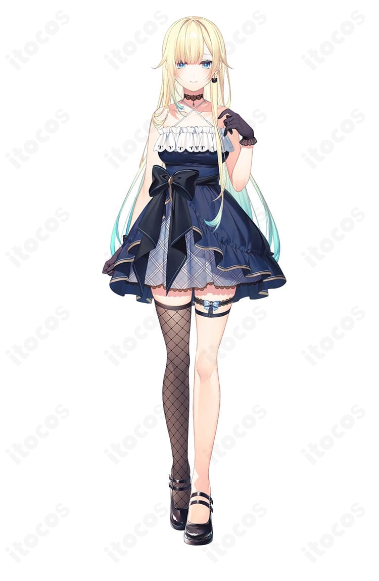 ぶいすぽっ!藍沢エマ 初期衣装のゴスロリ風ドレスを着用したキャラクターイメージ