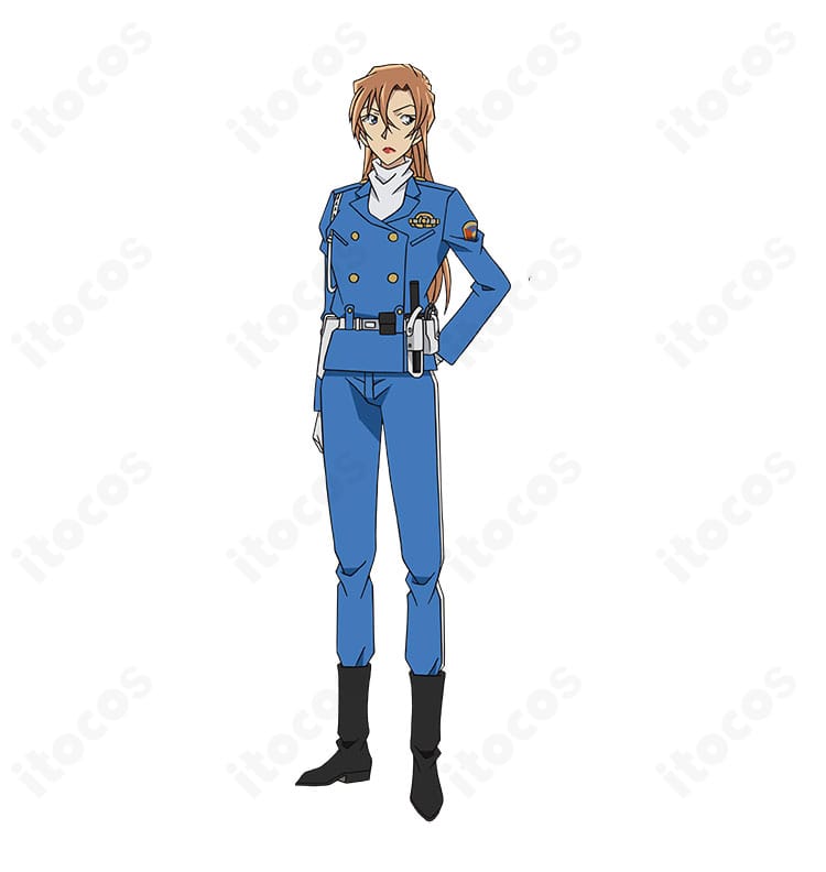 萩原千速の白バイ隊員制服コスプレ一式を着用した全身イメージ。ジャケットとズボンの端正なシルエットが分かる正面カット。